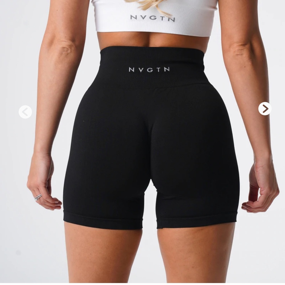 NVGTN Black Solid Seamless Shorts Small